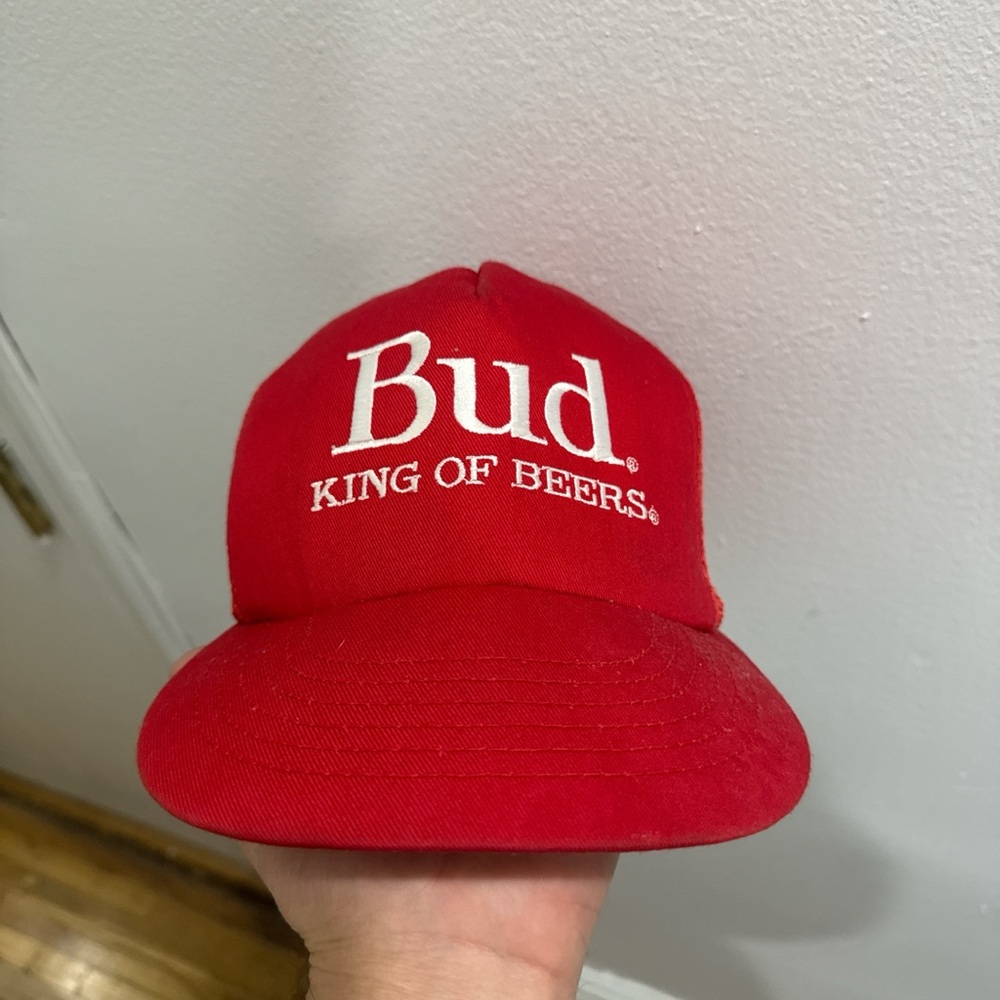 Budweiser Trucker Red Hat with White Logo